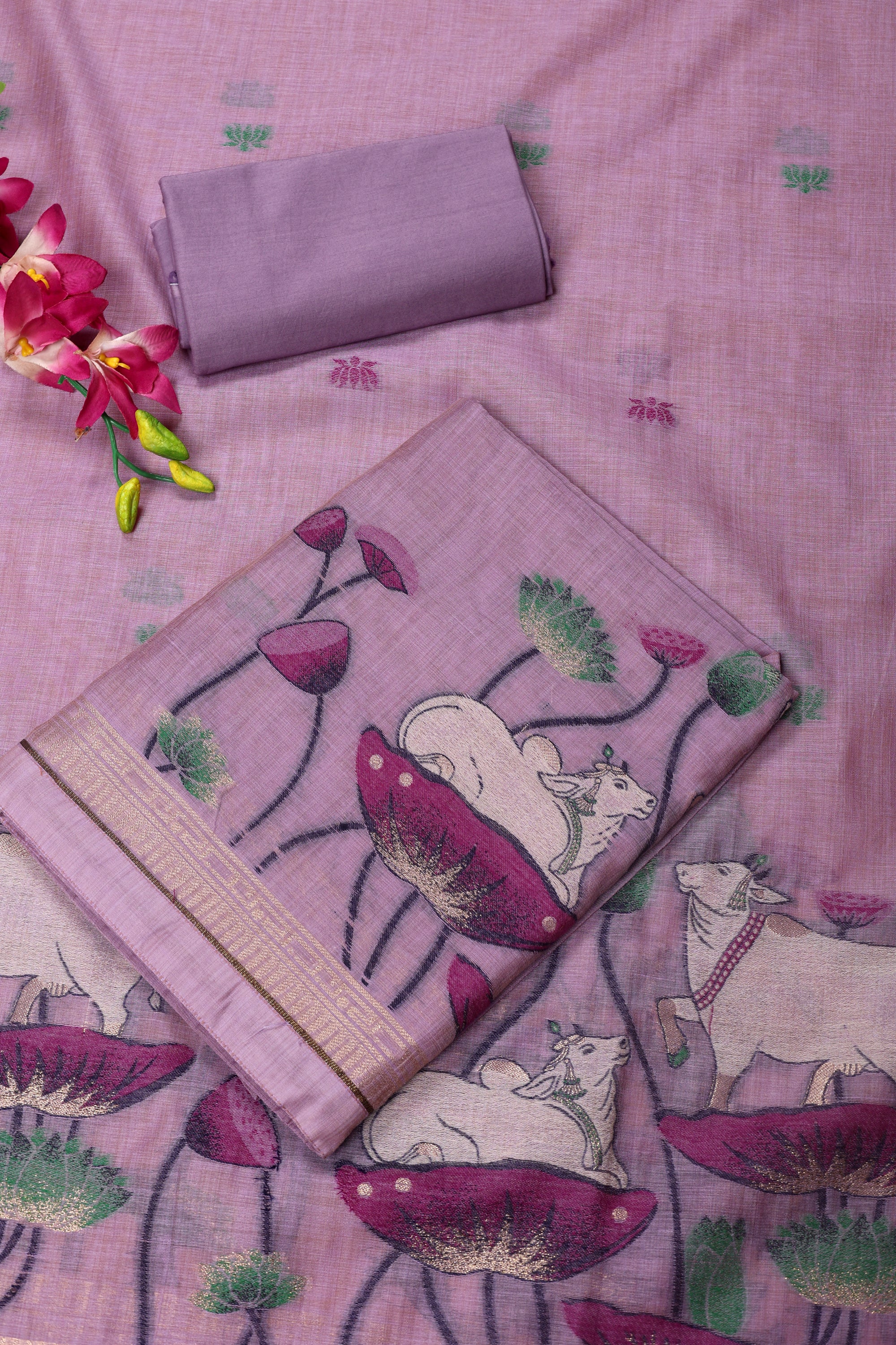 Cow Pattern Jaamdani Suit