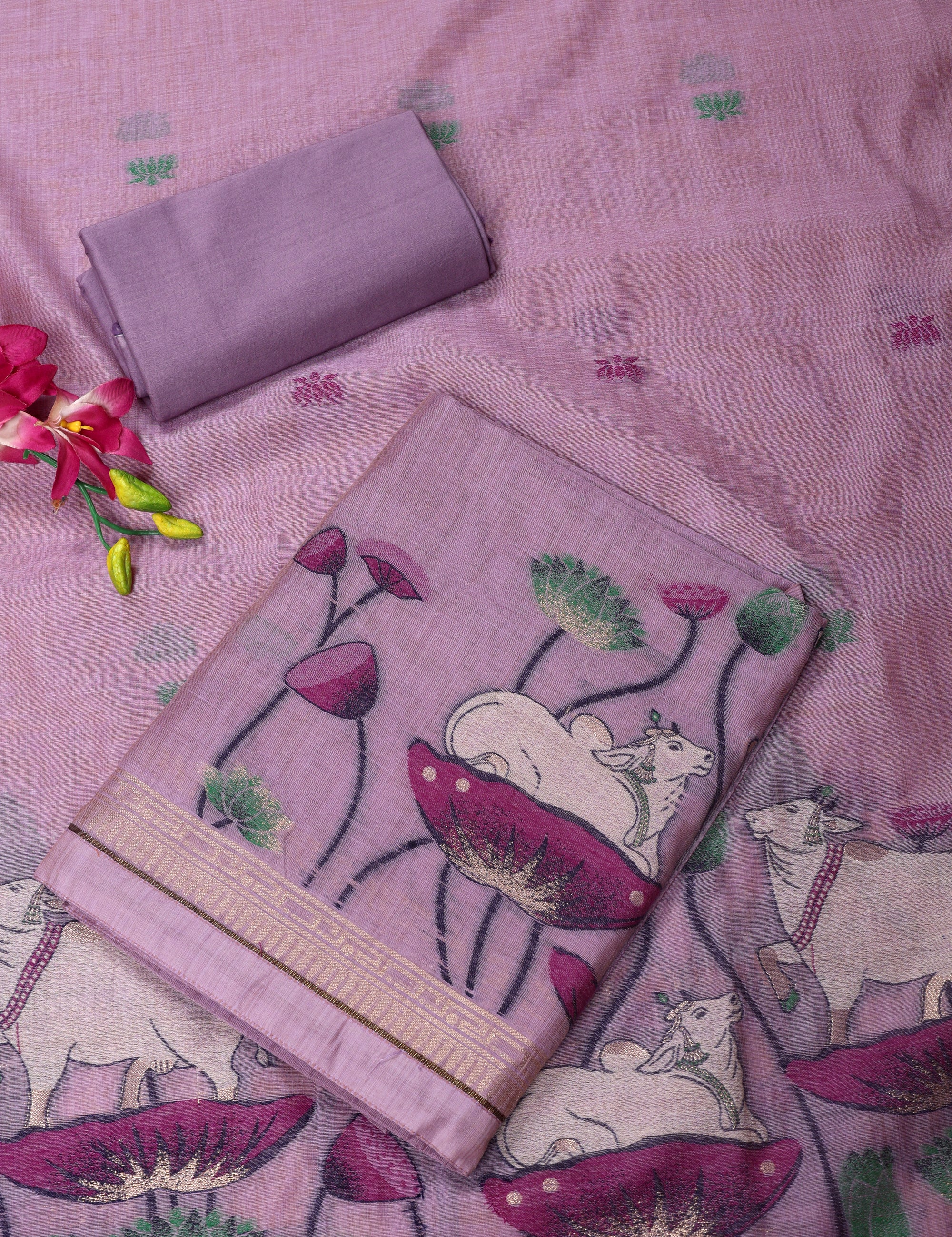 Cow Pattern Jaamdani Suit