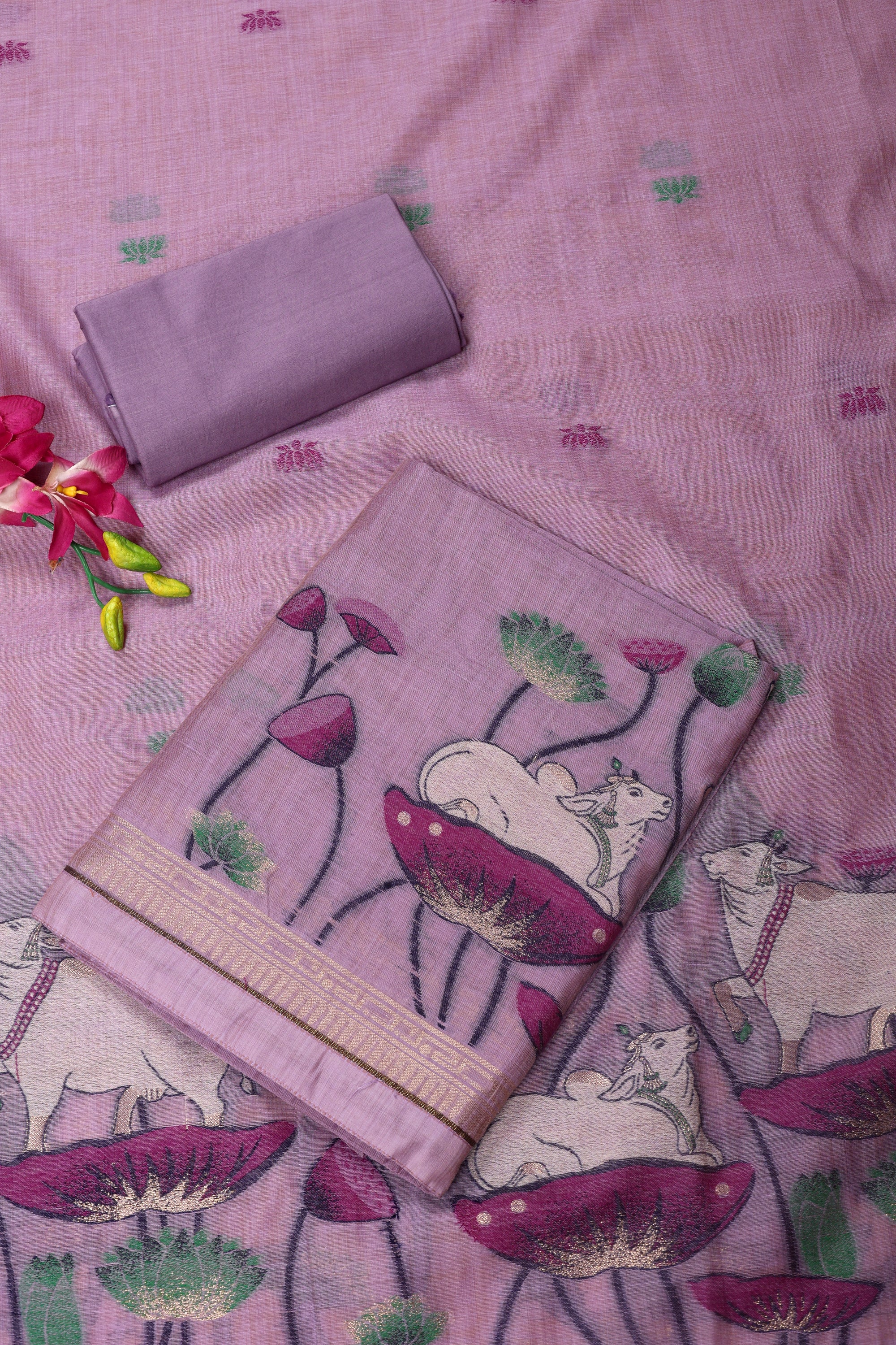 Cow Pattern Jaamdani Suit