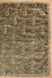 Shimmer Silk Floral Work Suit