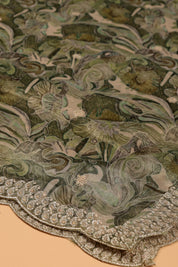 Shimmer Silk Floral Work Suit