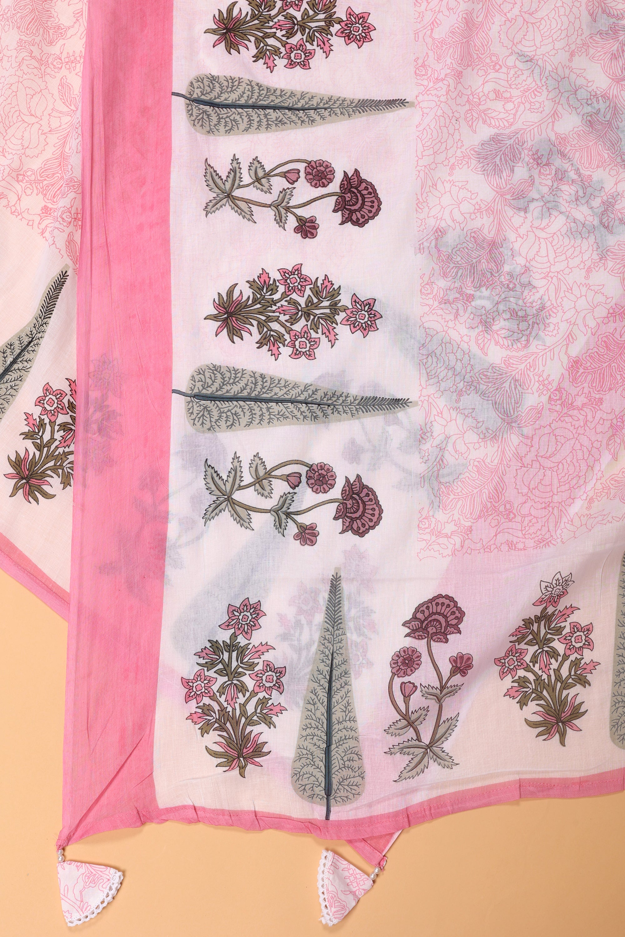 Pink Printed Cotton Suit