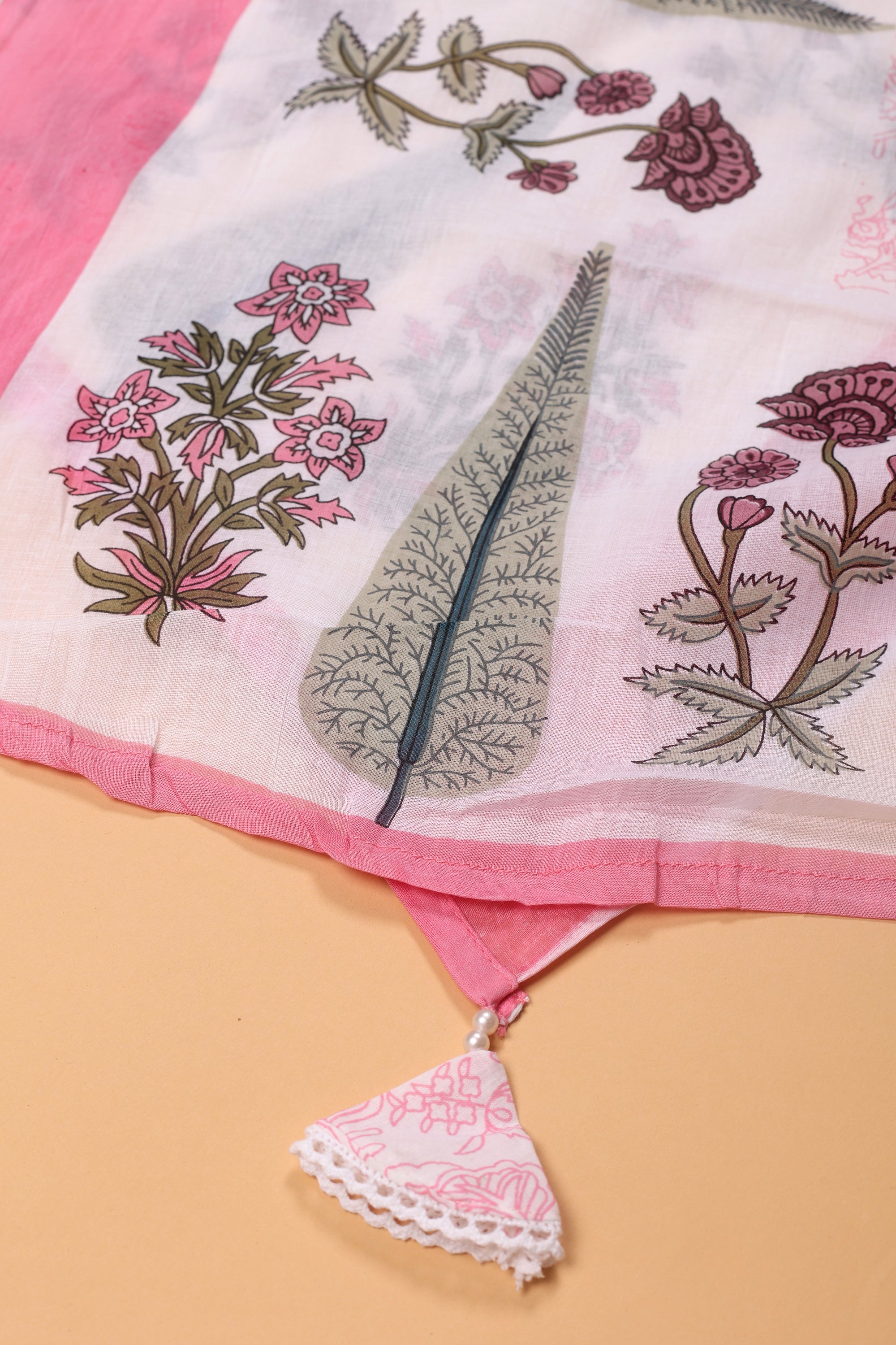 Pink Printed Cotton Suit