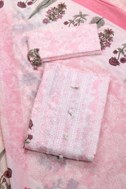 Pink Printed Cotton Suit