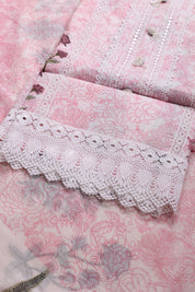 Pink Printed Cotton Suit
