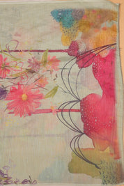 Self Floral Printed Sequence Suit