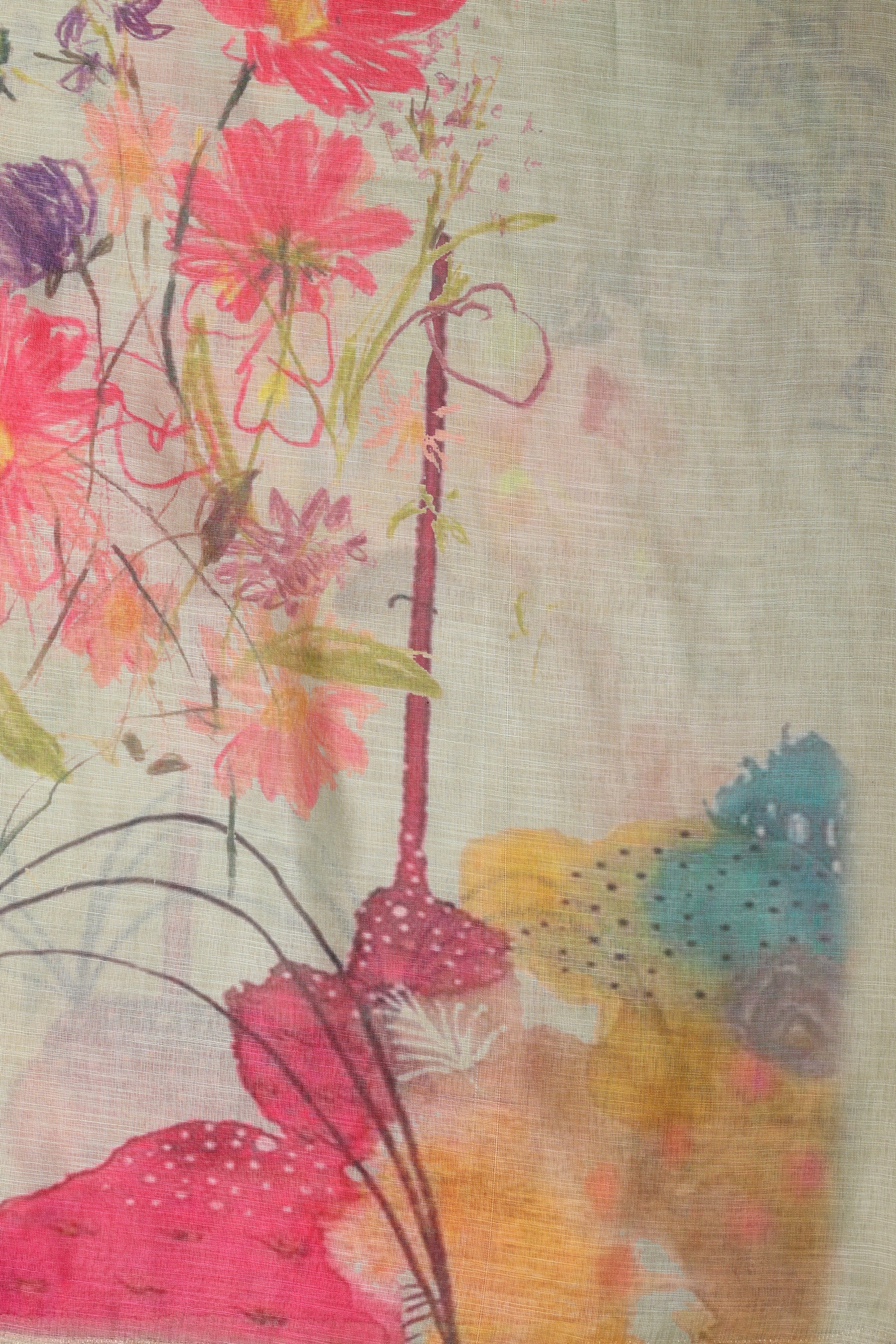 Self Floral Printed Sequence Suit