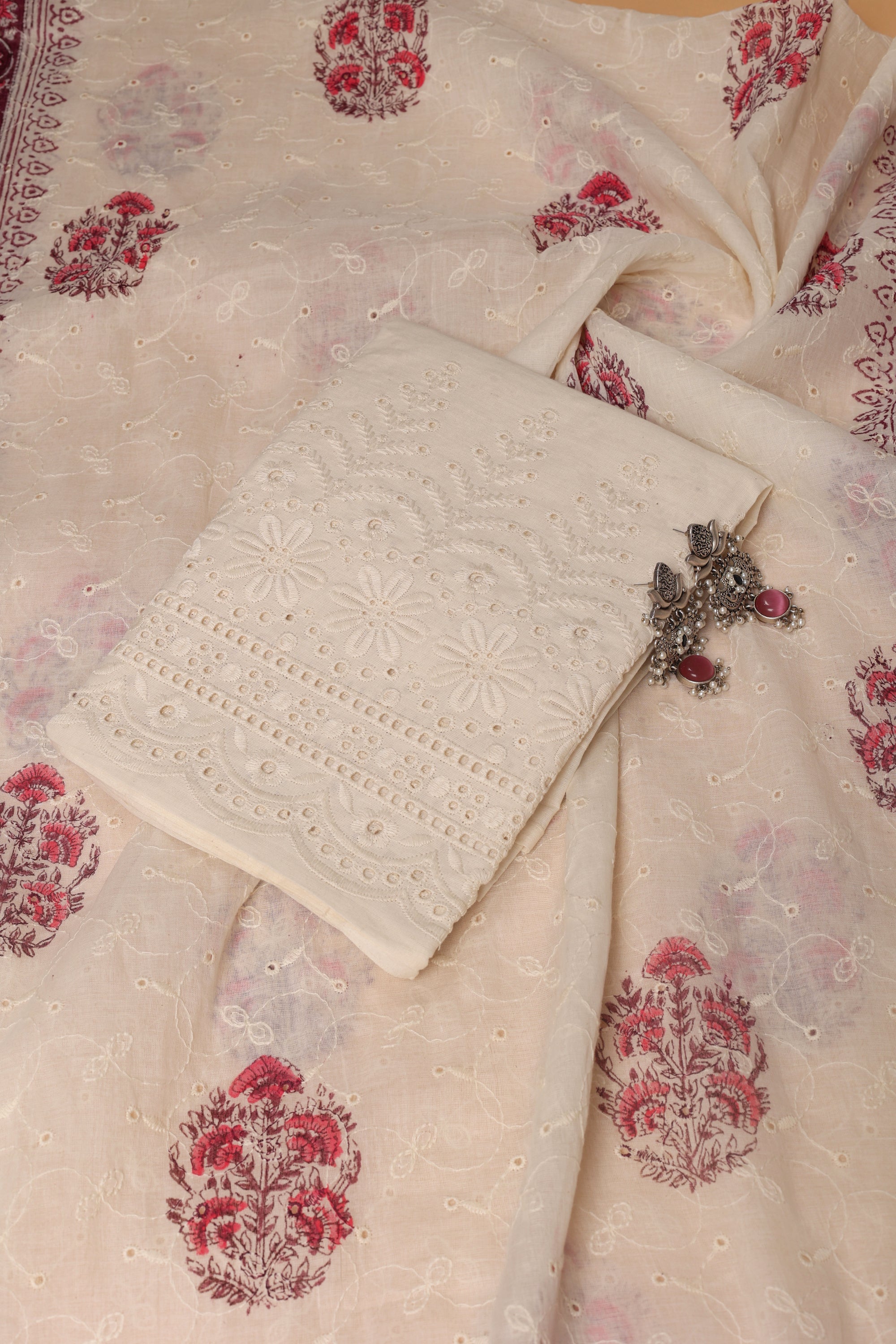 Thread Work Cotton Suit