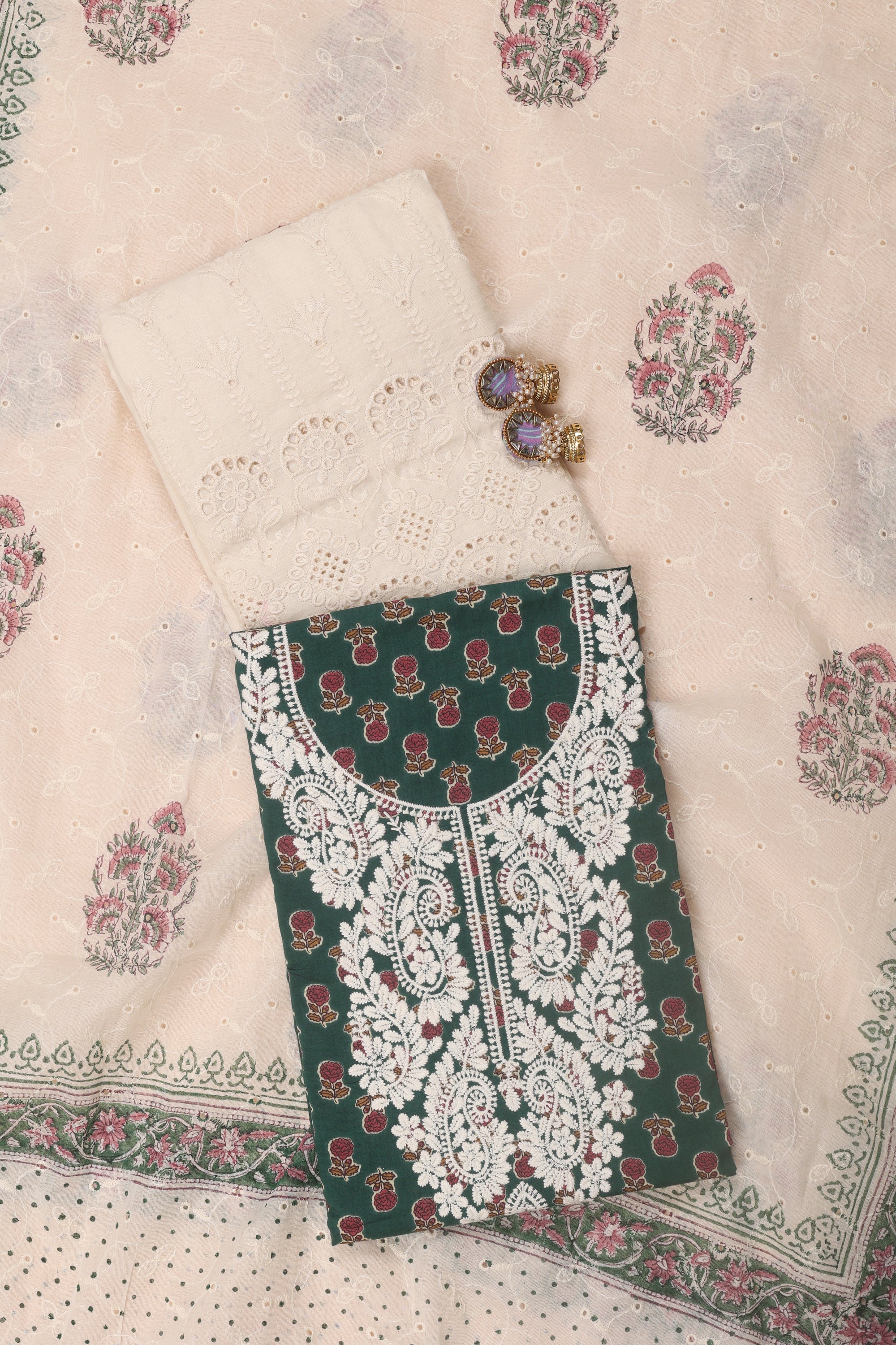 Thread Work Cotton Suit