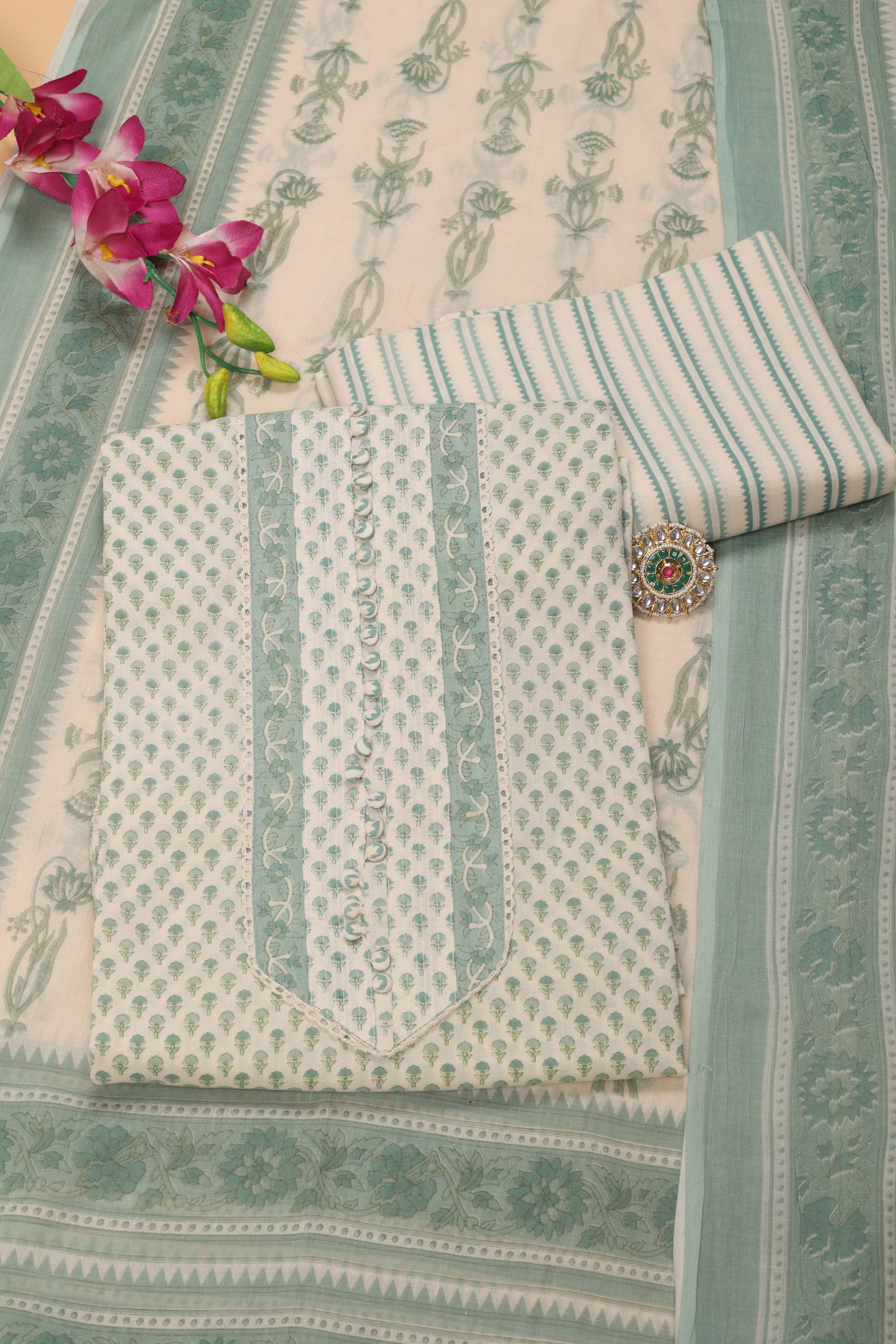 Floral Butti Cotton Suit