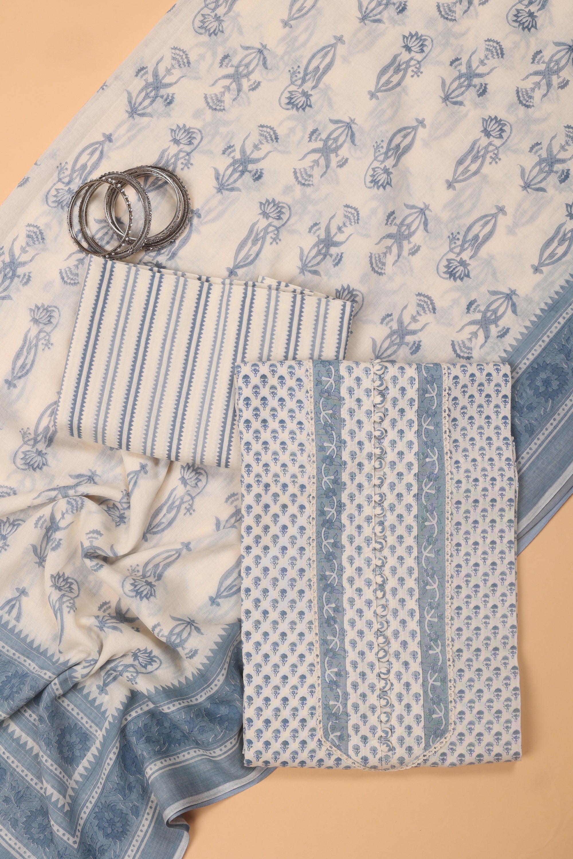 Floral Butti Cotton Suit