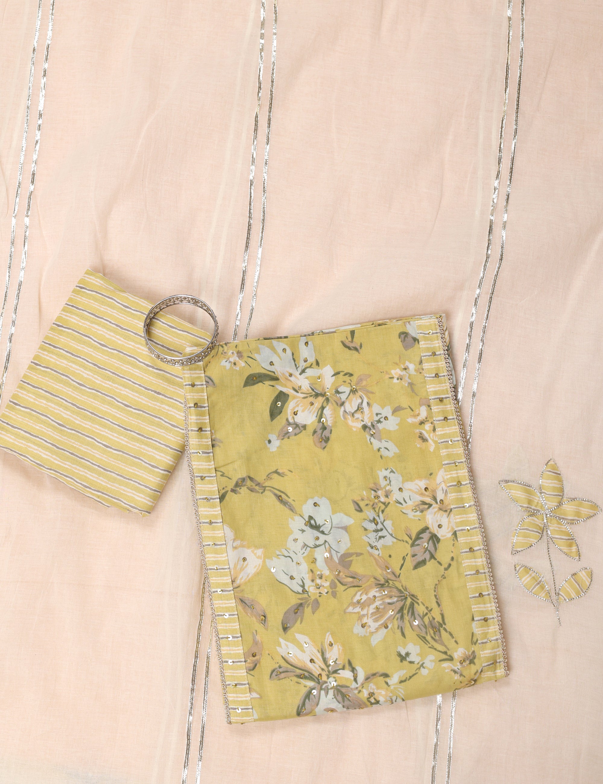Floral Print Cotton Suit
