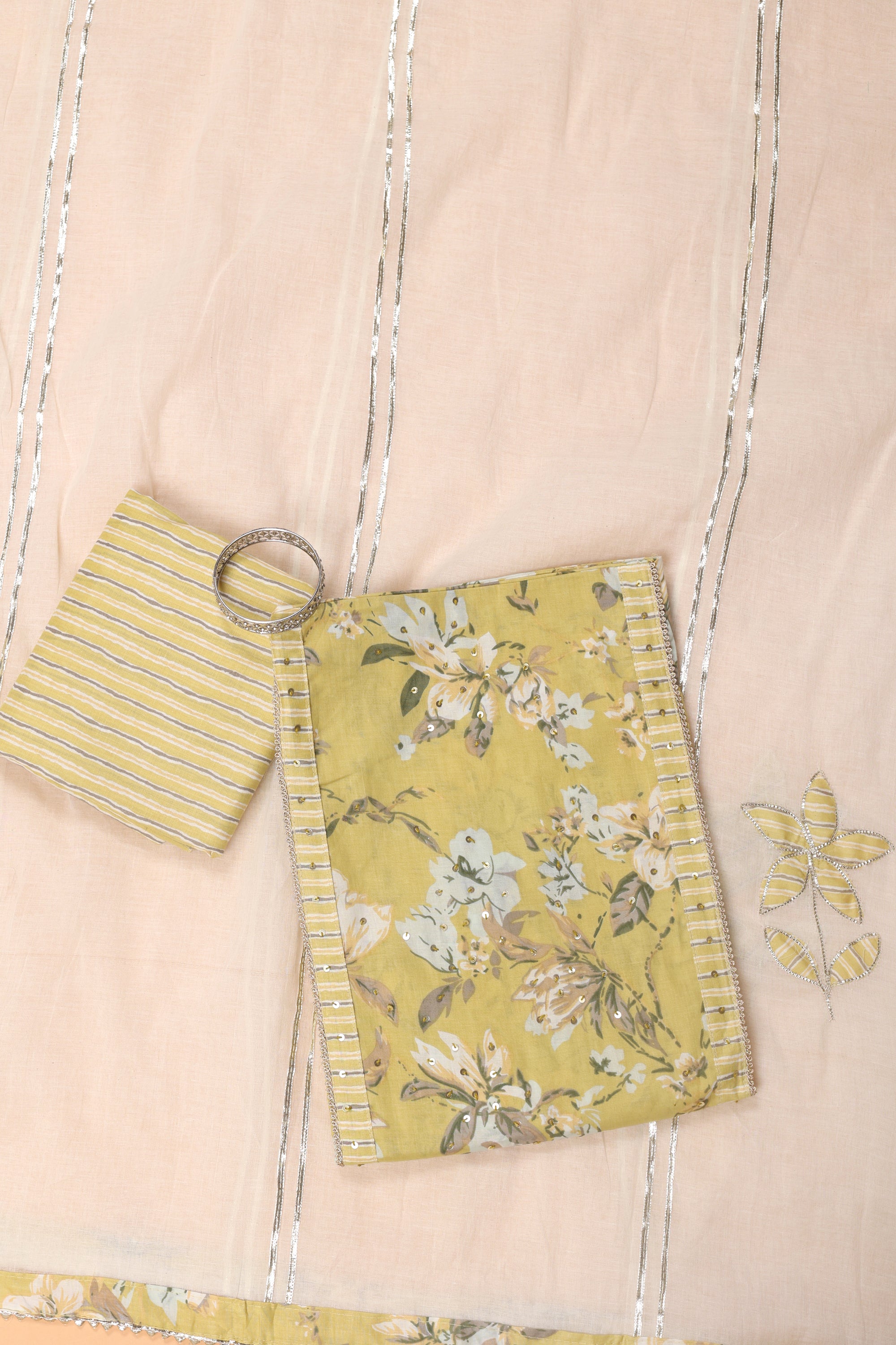 Floral Print Cotton Suit