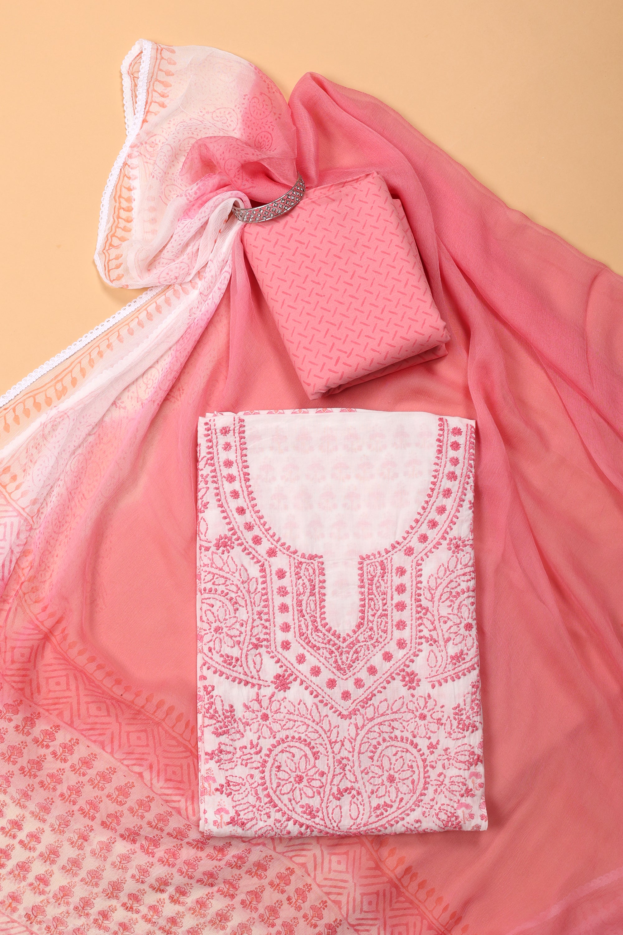 Chikankari Work Cotton Suit