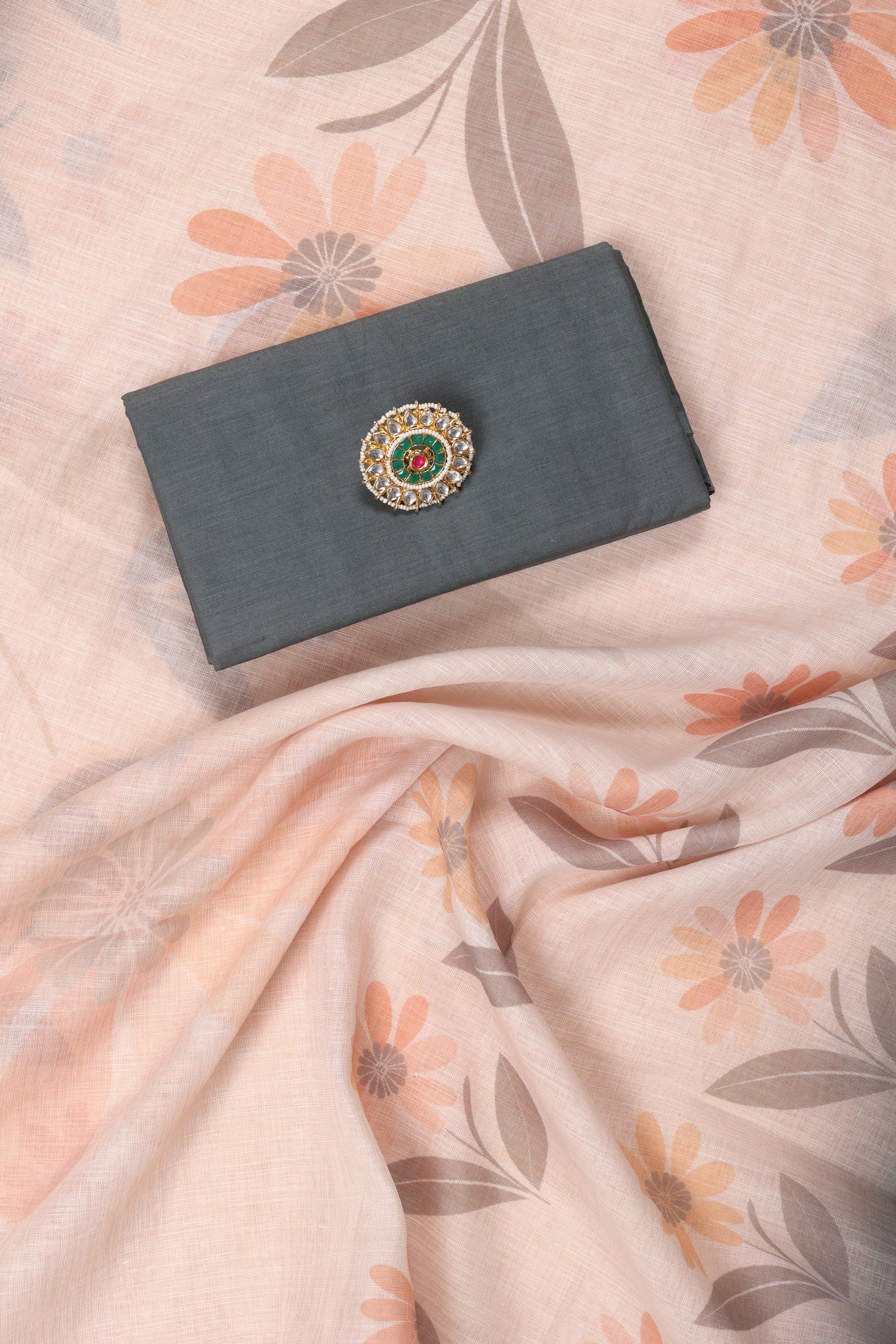 Linen Katha Work Suit
