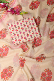 Printed Cotton Suit with Beautiful Neck