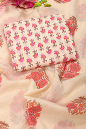 Printed Cotton Suit with Beautiful Neck