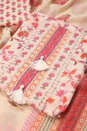 Printed Cotton Suit with Beautiful Neck