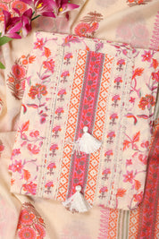 Printed Cotton Suit with Beautiful Neck