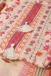 Printed Cotton Suit with Beautiful Neck