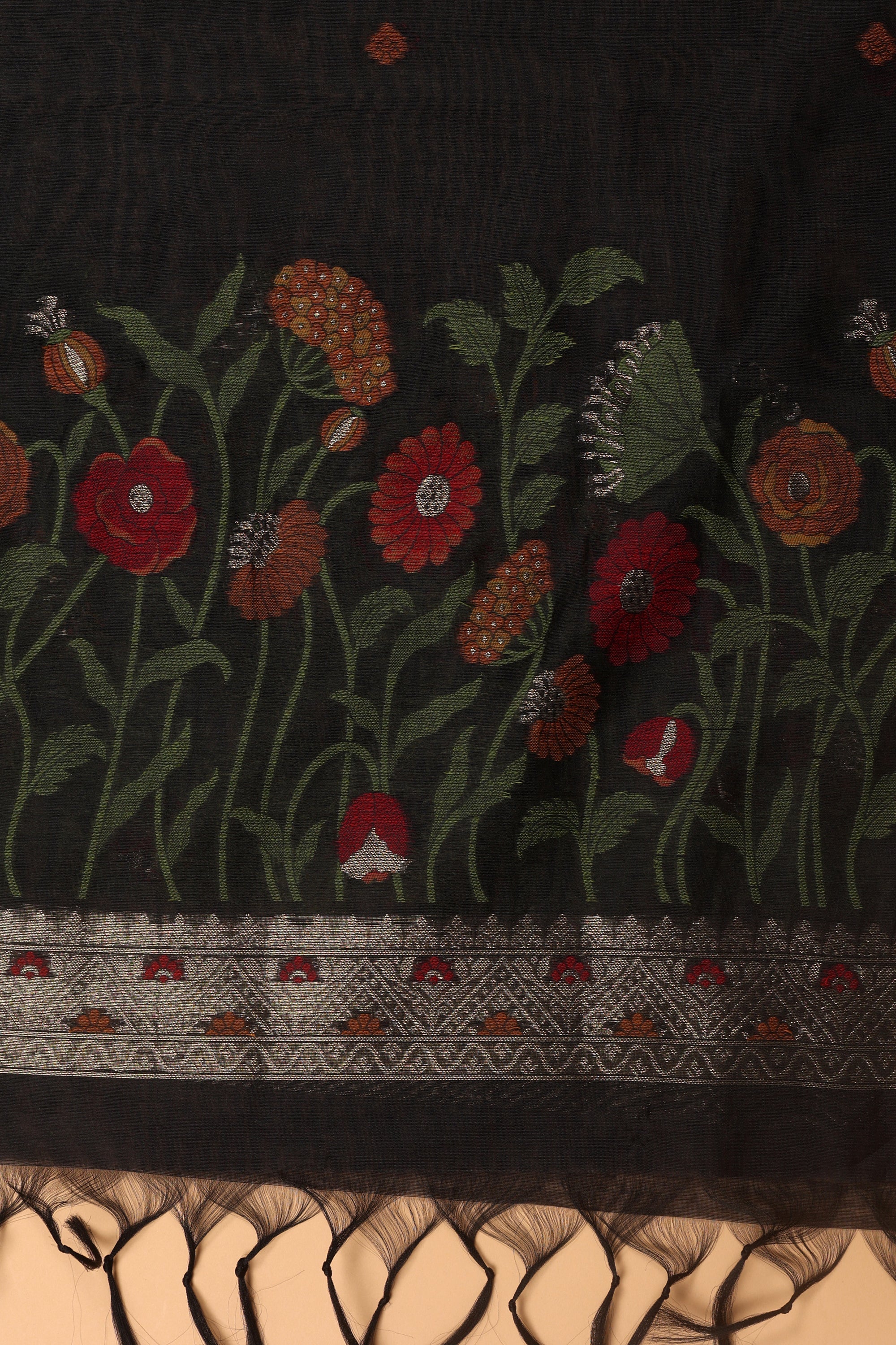 Self Thread Work Chanderi Suit