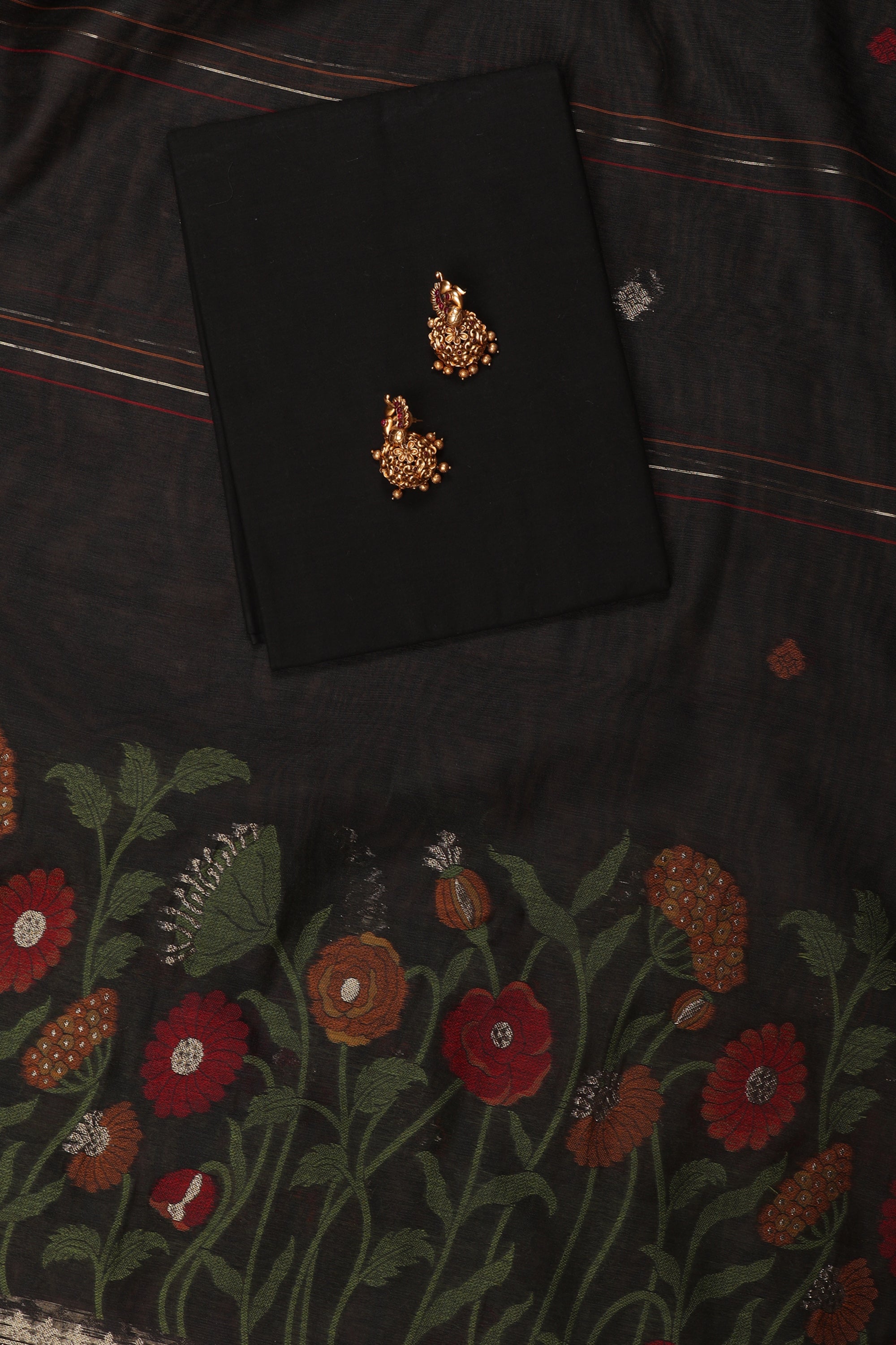 Self Thread Work Chanderi Suit