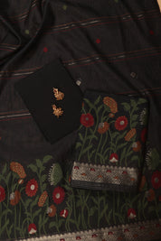 Self Thread Work Chanderi Suit