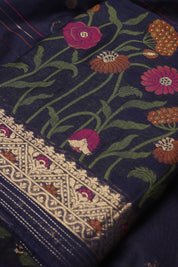 Self Thread Work Chanderi Suit