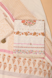 Unstitched Block Printed Suit Material