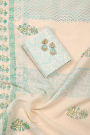 Unstitched Block Printed Suit Material