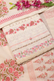 Unstitched Block Printed Suit Material