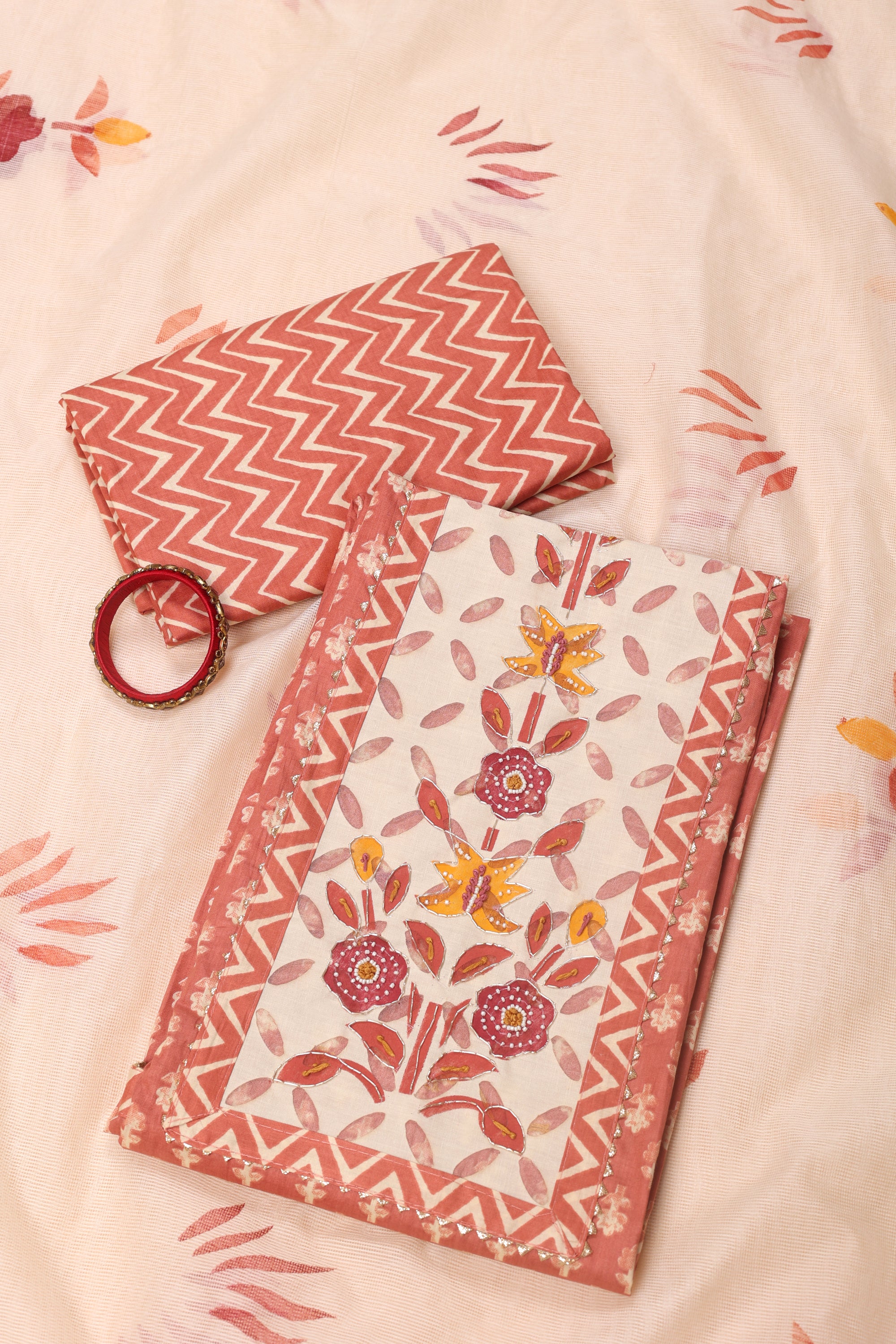 Cotton Suit with Zari & Thread Kota Doria Dhupatta