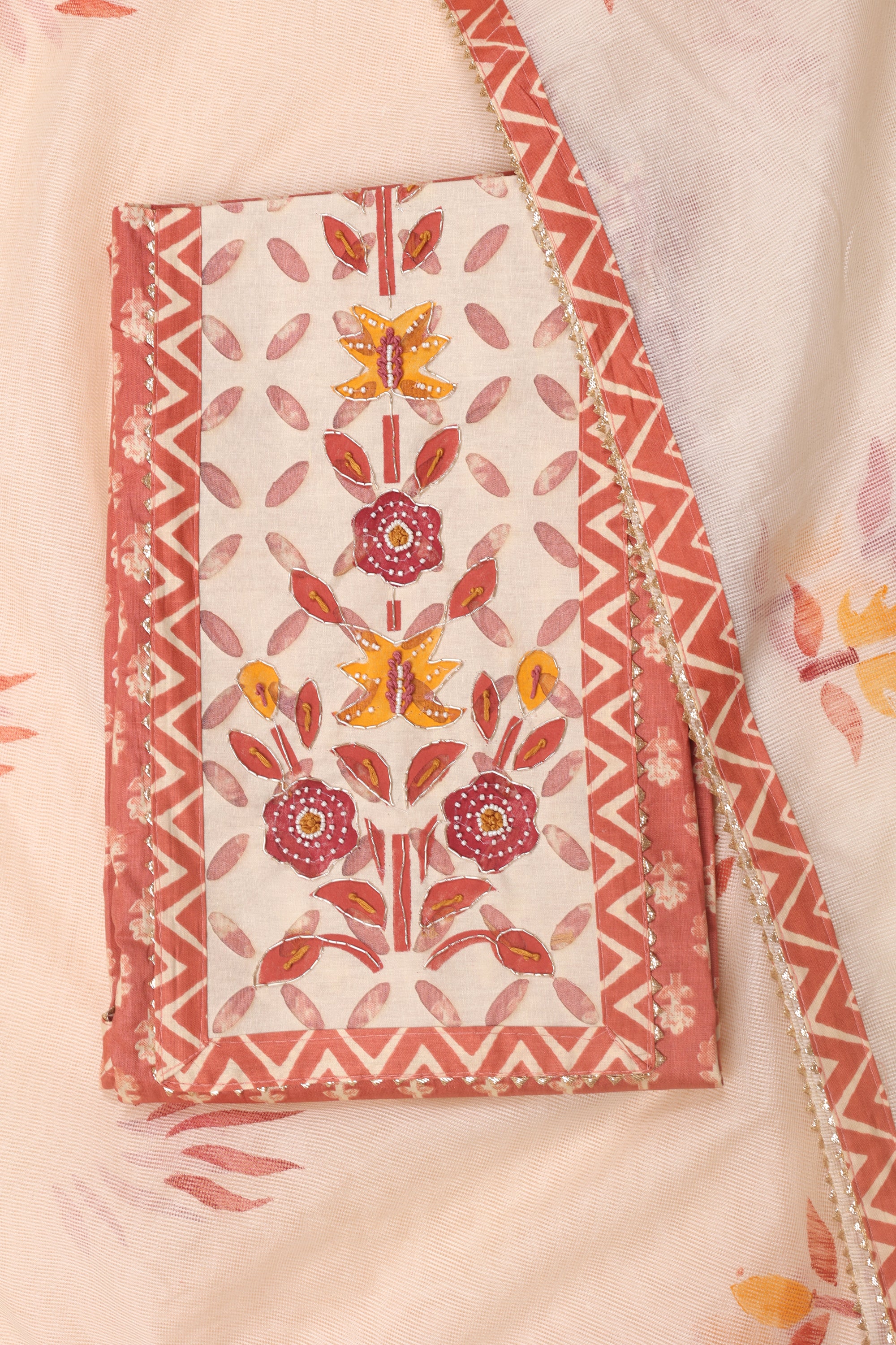 Cotton Suit with Zari & Thread Kota Doria Dhupatta