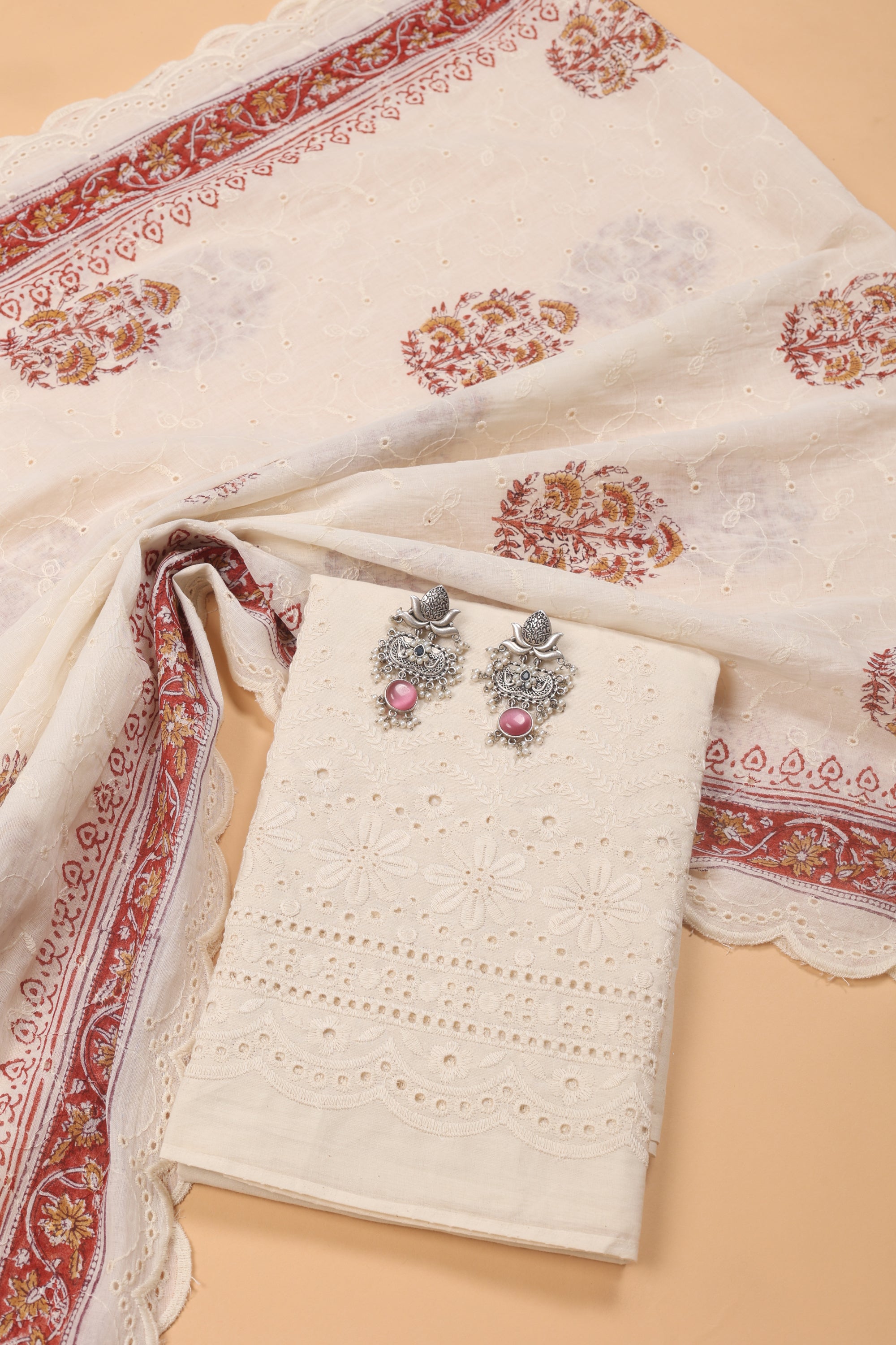 Thread Work Cotton Suit