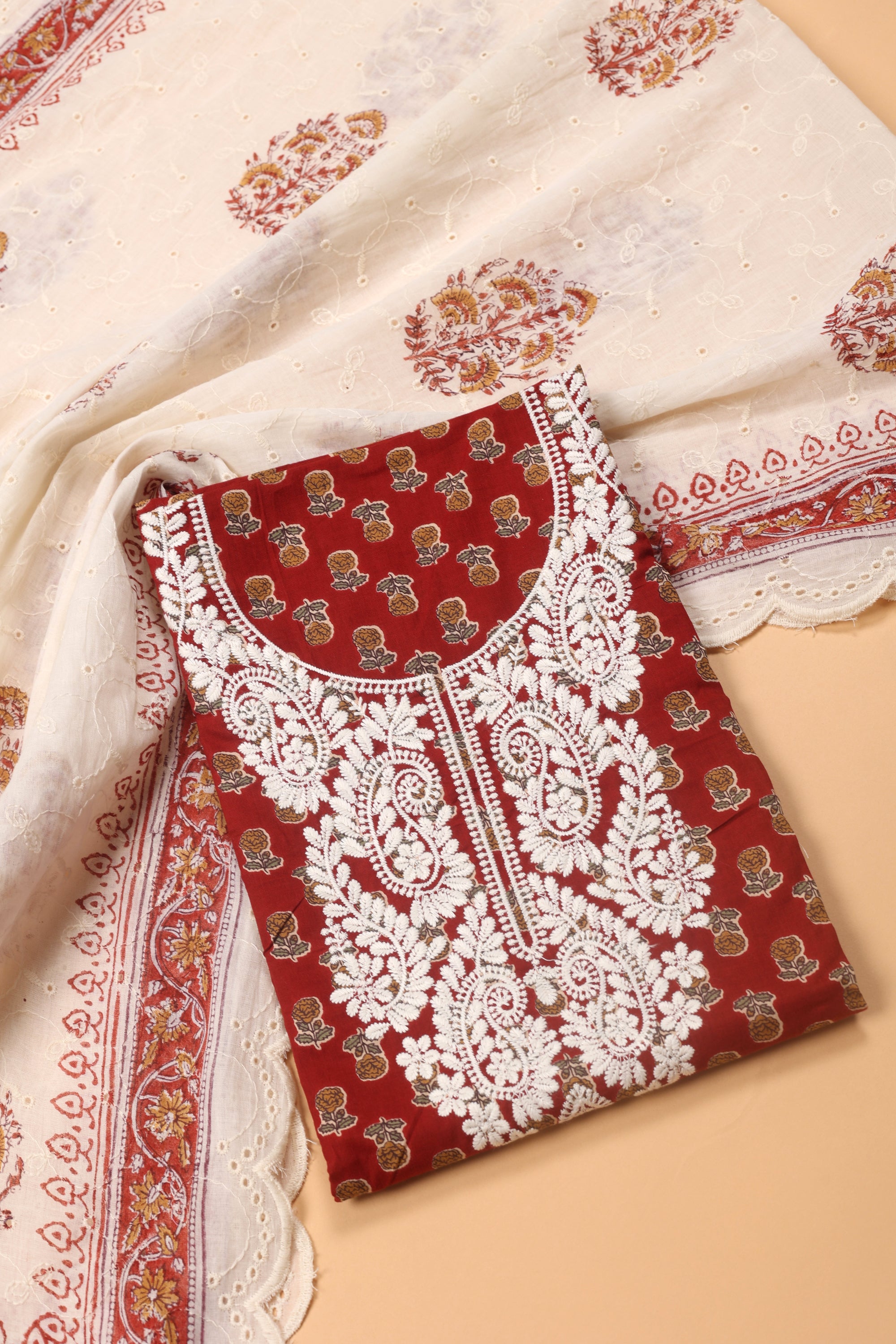 Thread Work Cotton Suit