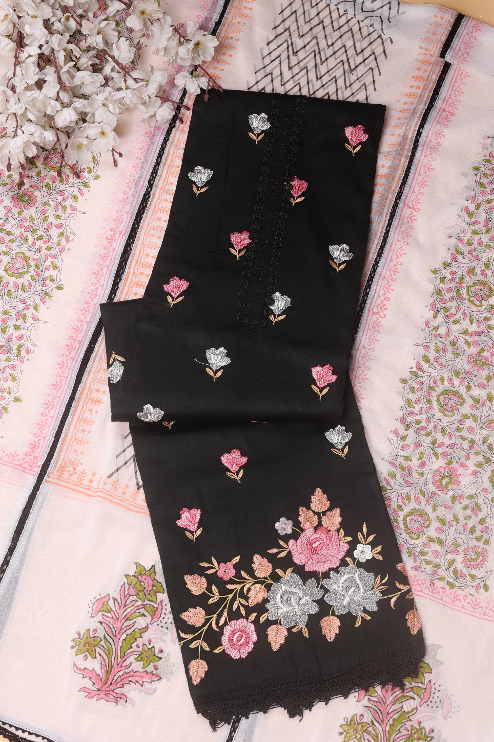 Thread Work Embroidered Suit