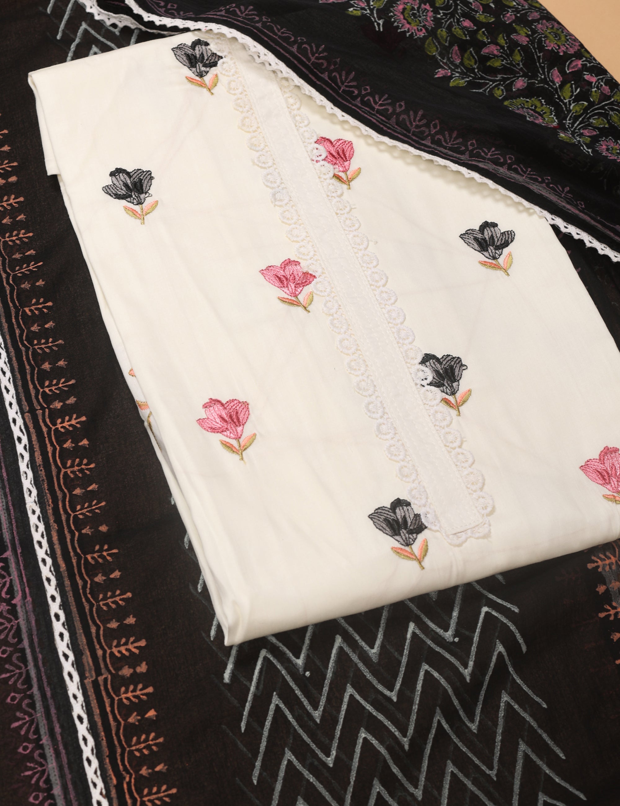Thread Work Embroidered Suit