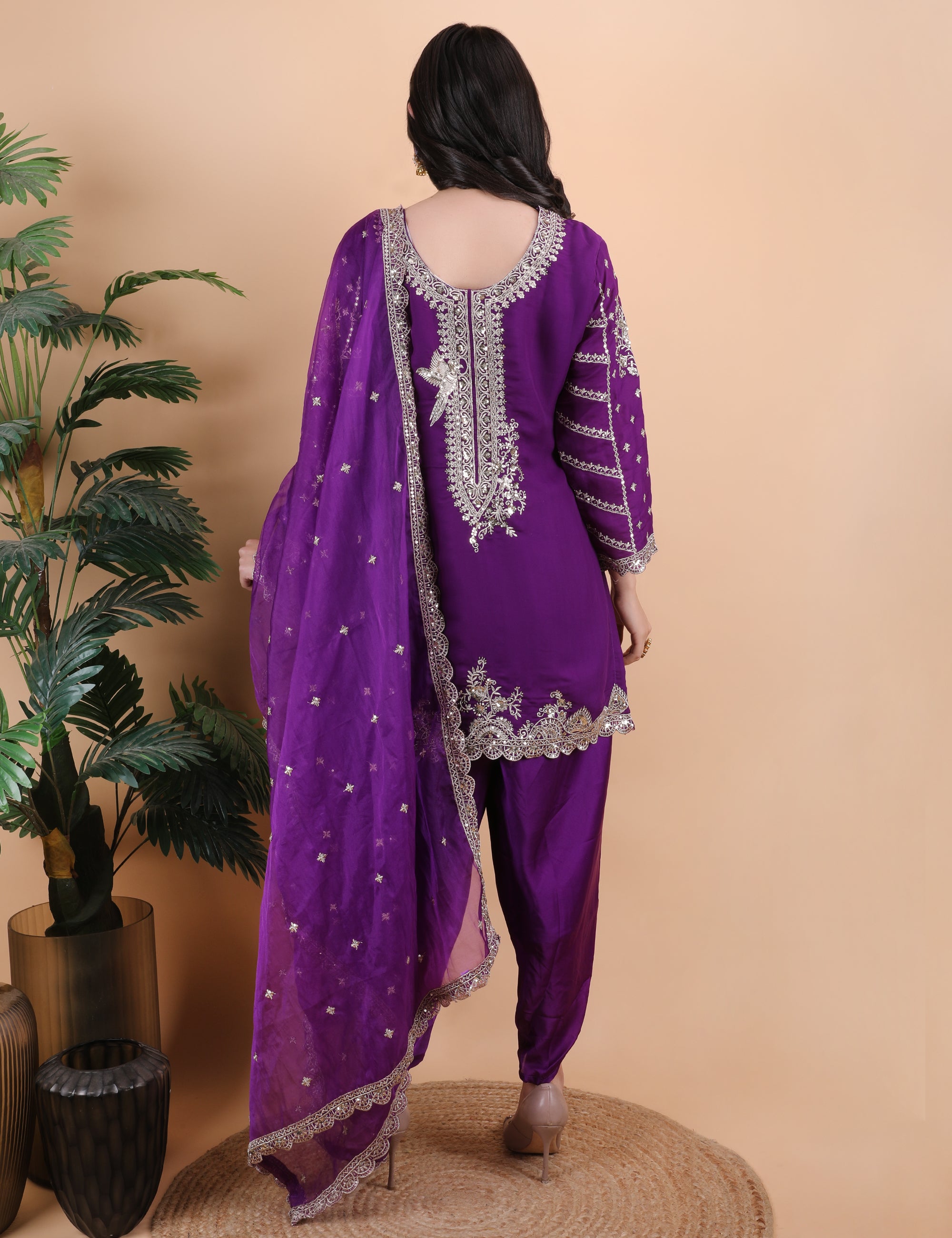 Zari Work Trending Dhoti Set