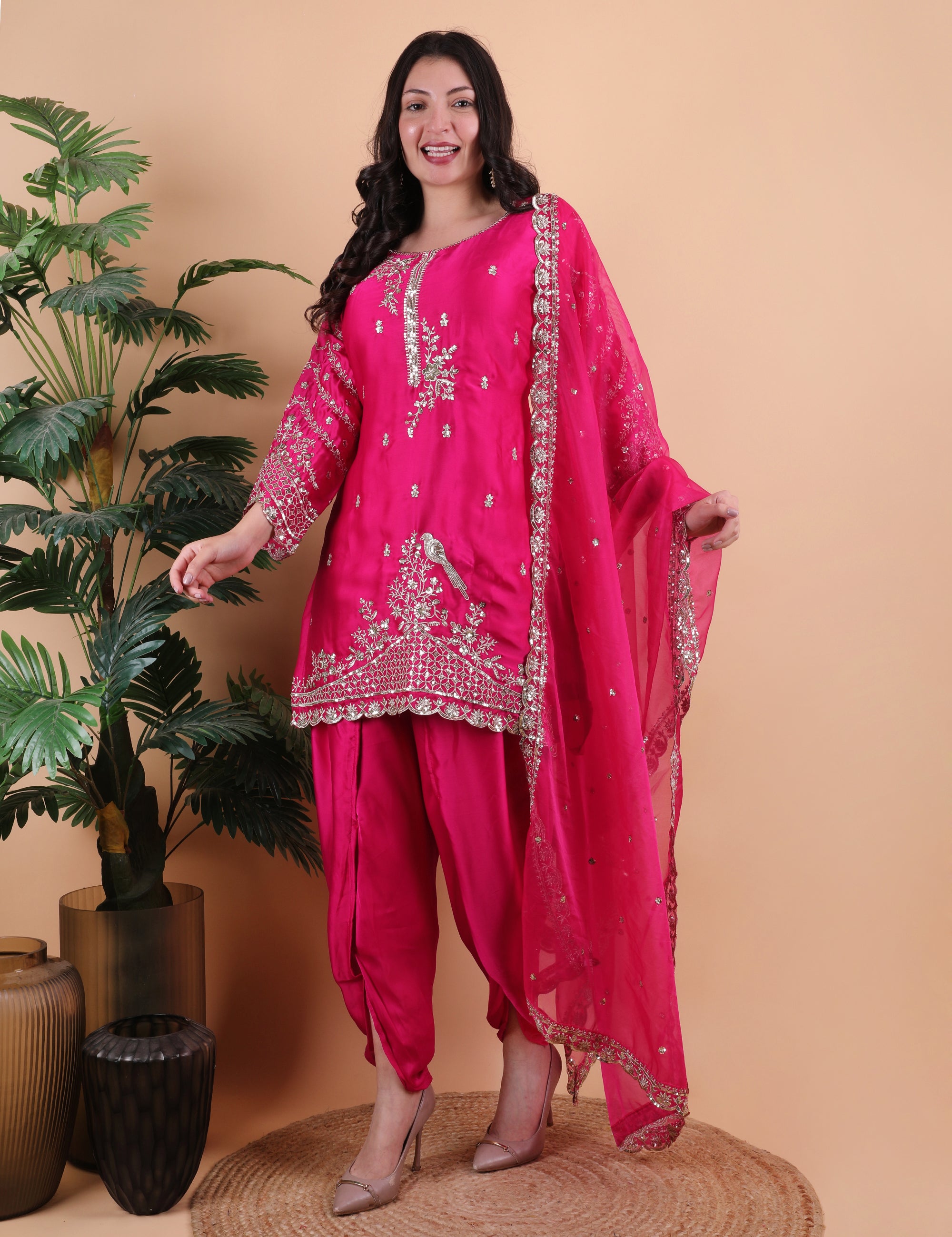 Zari Work Trending Dhoti Set