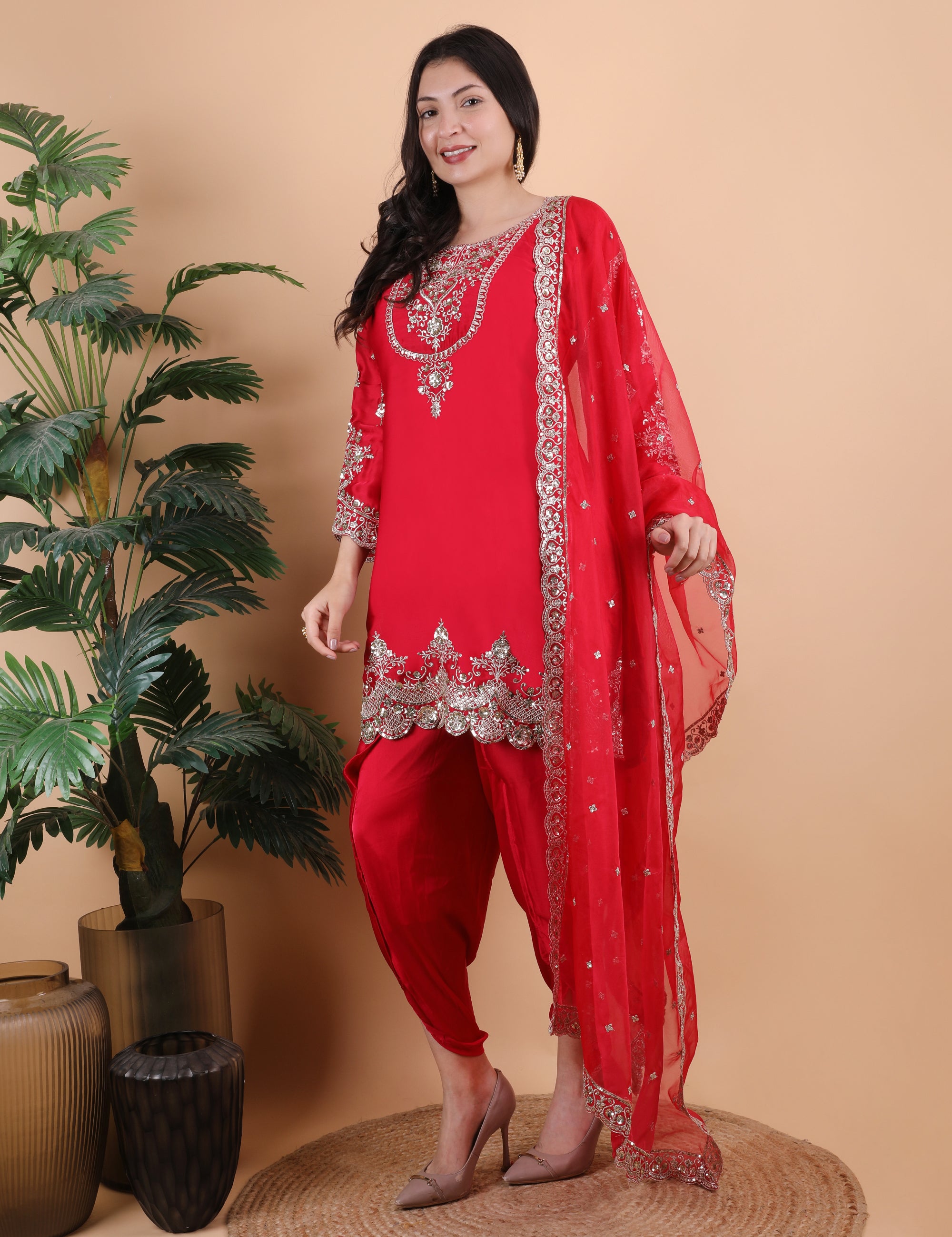 Zari Work Trending Dhoti Set