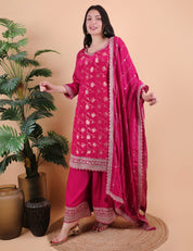 Magenta Banarasi Garara Suit