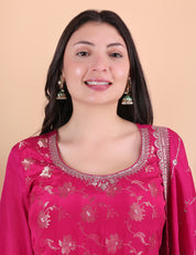 Magenta Banarasi Garara Suit