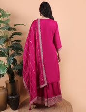 Magenta Banarasi Garara Suit