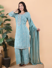 Sky Blue Plazo Set