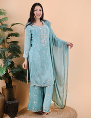 Sky Blue Plazo Set