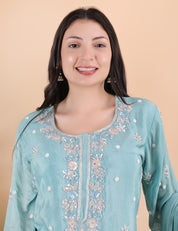 Sky Blue Plazo Set