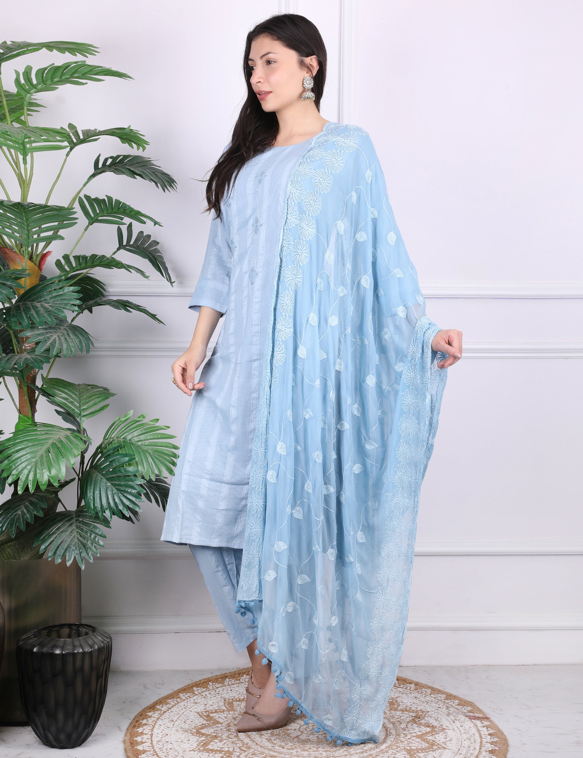Sky Blue Kurti Set