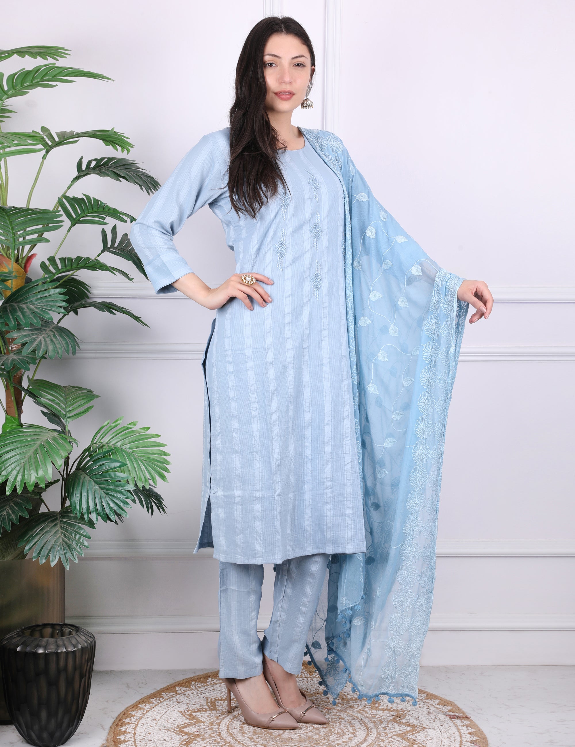 Sky Blue Kurti Set
