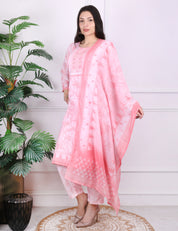 Pink Printed Kurti Set