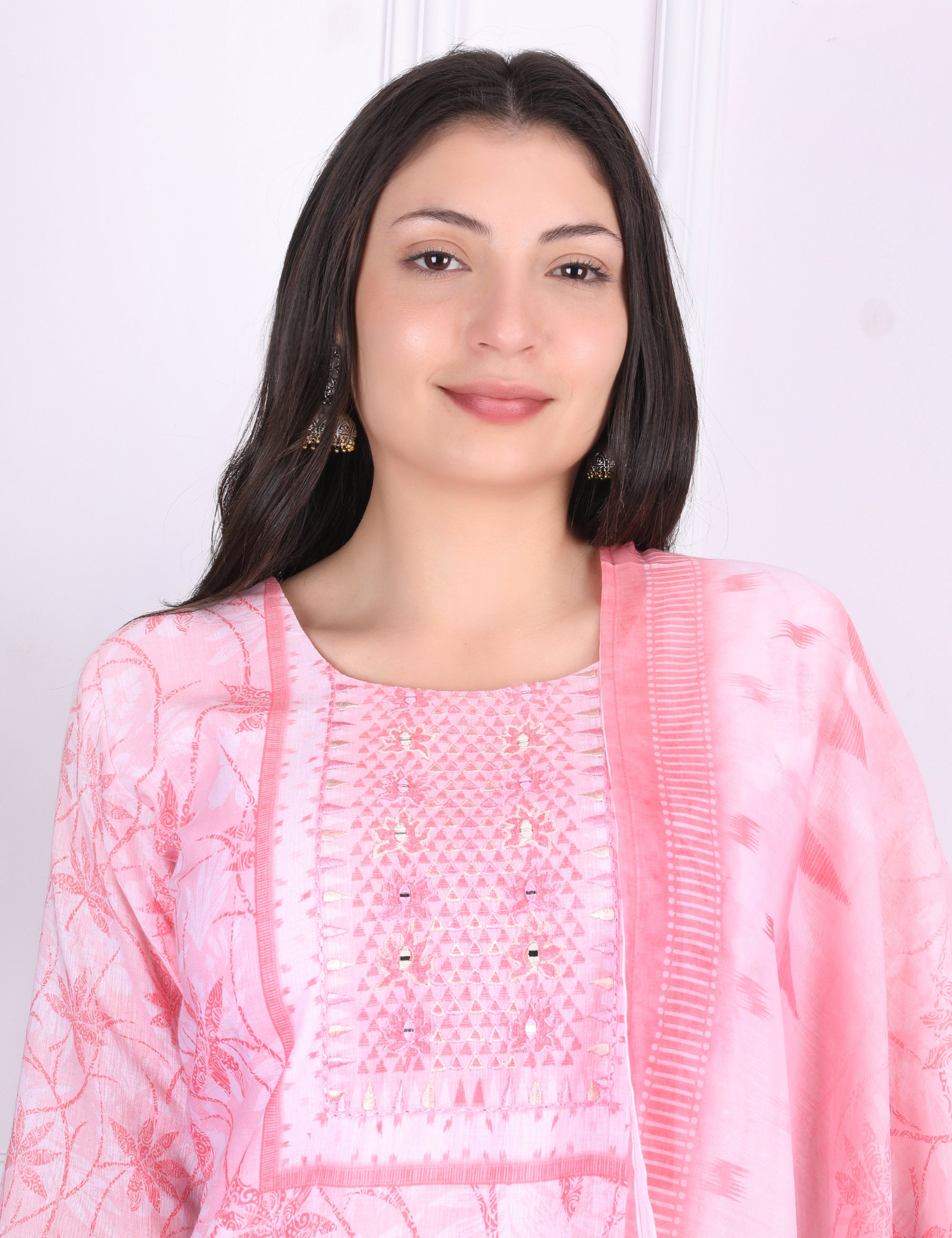 Pink Printed Kurti Set